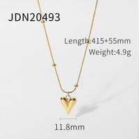 Wholesale Jewelry Cubic Heart Charm Stainless Steel Collar Nihaojewelry sku image 1