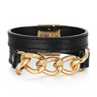 Wholesale Jewelry Bohemian Leather Alloy Thick Chain Bracelet Nihaojewelry sku image 1