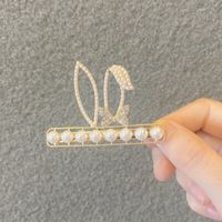 Großhandel Schmuck Nachahmung Perle Strass Kaninchenohr Koreanischen Stil Haarnadel Nihaojewelry sku image 2