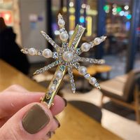 Wholesale Jewelry Imitation Pearl Snowflake Korea Style Hairpin Nihaojewelry sku image 3