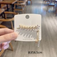 Wholesale Jewelry Leaf Imitation Zircon Tassel Korean Style Hairpin Nihaojewelry sku image 1