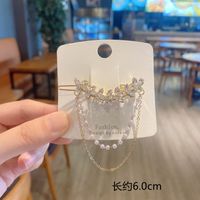 Wholesale Jewelry Leaf Imitation Zircon Tassel Korean Style Hairpin Nihaojewelry sku image 2