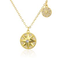 Wholesale Jewelry Eight-pointed Star Pendant Zirconium Copper Plating Necklace Nihaojewelry sku image 1