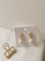 Wholesale Jewelry Retro Pearl Pendant Geometric Earrings Nihaojewelry sku image 1