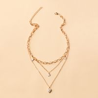 الجملة مجوهرات الأزياء الخوخ القلب الخماسية نجمة معلقة متعدد الطبقات قلادة Nihaojewelry main image 5