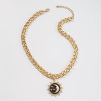 Nihaojewelry Wholesale Jewelry Fashion Sun Moon Pendant Thick Necklace main image 4