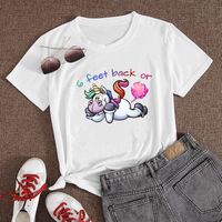 Nihaojewelry Casual Unicorn Print Short-sleeved T-shirt Wholesale Jewelry main image 4