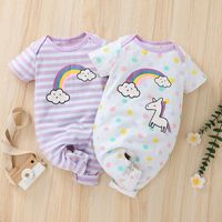 Nihaojewelry Wholesale Fashion Printing Baby One-piece Summer Short-sleeved Romper main image 1
