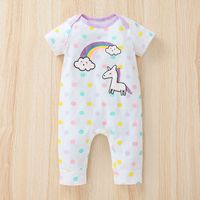 Nihaojewelry Wholesale Fashion Printing Baby One-piece Summer Short-sleeved Romper main image 3