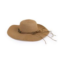 Wholesale Fashion Button Big Eaves Sunscreen Khaki Straw Hat Nihaojewelry main image 1