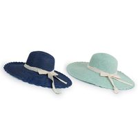 Wholesale Lace Bow Decor Big Eaves Sunscreen Straw Hat Nihaojewelry main image 5