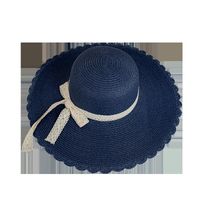Wholesale Lace Bow Decor Big Eaves Sunscreen Straw Hat Nihaojewelry main image 3