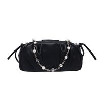 Wholesale Soft Pu Fold Pearl Chain Single Shoulder Handbag Nihaojewelry main image 6