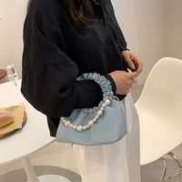 Wholesale Pleated Pearl Chain Solid Color Handbag Nihaojewelry main image 5