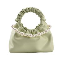 Wholesale Pleated Pearl Chain Solid Color Handbag Nihaojewelry main image 6
