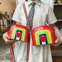 Wholesale Creative Hit Color Rainbow Heart Shape Messenger Bag Nihaojewelry main image 1