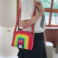 Wholesale Creative Hit Color Rainbow Heart Shape Messenger Bag Nihaojewelry main image 6