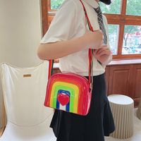 Wholesale Creative Hit Color Rainbow Heart Shape Messenger Bag Nihaojewelry main image 4
