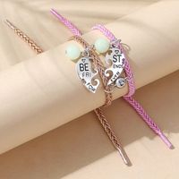 Korean Wholesale Jewelry Luminous Beads Splicing Heart Couple Bracelet Set Nihaojewelry main image 2