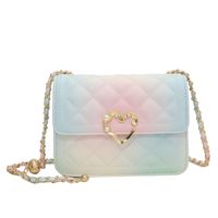Wholesale Color Heart Shape Buckle Fashion Rhombus Messenger Bag Nihaojewelry main image 3