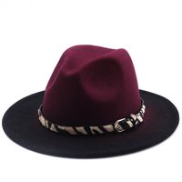 Wholesale Gradient Tie-dye Big Brim Woolen Jazz Top Hat Nihaojewelry main image 1