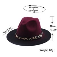 Wholesale Gradient Tie-dye Big Brim Woolen Jazz Top Hat Nihaojewelry main image 3