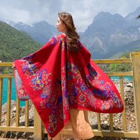 Wholesale Bohemia Cashew Floral Cloak Slit Shawl Nihaojewelry main image 2