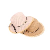 Wholesale Accessories Children's Rhinestone Plum Blossom Bowknot Straw Hat Nihaojewelry main image 6