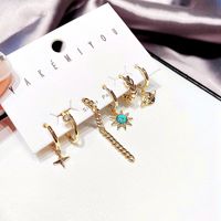 Wholesale Jewelry Metal Chain Tassel Turquoise Star Copper Earrings Nihaojewelry main image 3