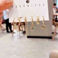 Wholesale Jewelry Metal Chain Tassel Turquoise Star Copper Earrings Nihaojewelry main image 4