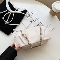 Wholesale Soft Pu Fold Pearl Chain Single Shoulder Handbag Nihaojewelry sku image 1