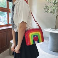 Wholesale Creative Hit Color Rainbow Heart Shape Messenger Bag Nihaojewelry sku image 1
