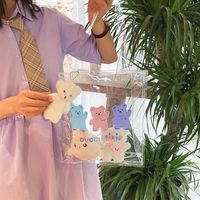 Wholesale Cartoon Color Printing Bear Transparent Shoulder Bag Nihaojewelry sku image 1