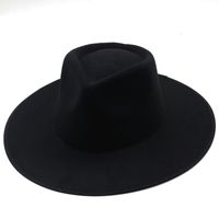 Wholesale Woolen Big Flat Brim Retro Jazz Hat Nihaojewelry sku image 1