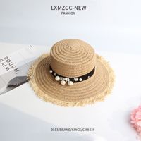 Wholesale Accessories Children's Pearl Fringed Straw Hat Nihaojewelry sku image 1