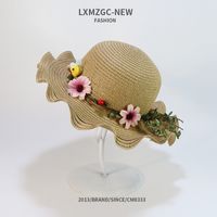 صيف 2020 فتاة جديدة قبعة القش ، قبعة صياد الطفل ، قبعة الشمس ، النسخة الكورية من قبعة الشمس موجة النحل الصغيرة بالجملة sku image 6