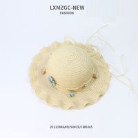 صيف 2020 فتاة جديدة قبعة القش ، قبعة صياد الطفل ، قبعة الشمس ، النسخة الكورية من قبعة الشمس موجة النحل الصغيرة بالجملة sku image 2