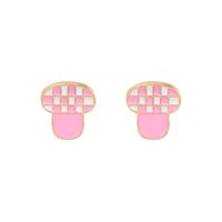 Wholesale Jewelry Plaid Mushroom Earrings Nihaojewelry sku image 1