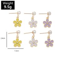 Wholesale Jewelry Fashion Driping Oil Flower Alloy Earrings Nihaojewelry main image 7