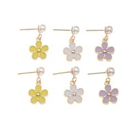 Wholesale Jewelry Fashion Driping Oil Flower Alloy Earrings Nihaojewelry main image 8
