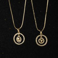 Wholesale Jewelry Hollow Angel Smiley Face Pendant Copper Inlaid Zircon Necklace Nihaojewelry main image 1