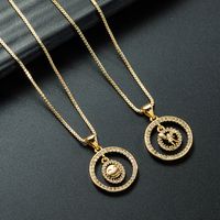 Wholesale Jewelry Hollow Angel Smiley Face Pendant Copper Inlaid Zircon Necklace Nihaojewelry main image 3