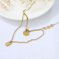 Stainless Steel Round Shield Multilayer Fashion Necklace Wholesale Jewelry Nihaojewelry main image 1