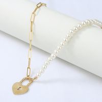 Heart Shape Lock Pendant Stainless Steel Fashion Necklace Wholesale Jewelry Nihaojewelry main image 3