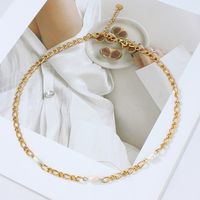 Geometric Pearl Stainless Steel Punk Style Necklace Wholesale Jewelry Nihaojewelry main image 5