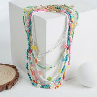 Color Handmade Rice Bead Flower Bohemian Long Necklace Wholesale Nihaojewelry main image 1
