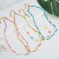 Color Handmade Rice Bead Flower Bohemian Long Necklace Wholesale Nihaojewelry main image 6