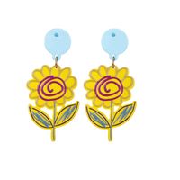 Wholesale Jewelry Geometric Color Matching Sunflower Earrings Nihaojewelry main image 6