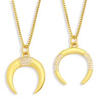 Wholesale Jewelry Fashion Crescent Inlaid Zircon Pendant Necklace Nihaojewelry main image 1