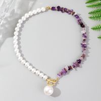 Wholesale Jewelry Asymmetrical Pearl Gravel Necklace Nihaojewelry main image 3